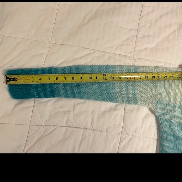 By Anthropologie Blue Ombre Tunic Wool Blend Sweater Size Medium Loose Knit EUC - Picture 6 of 7